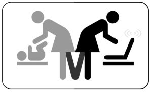 symbol for women and baby , baby changing, vector